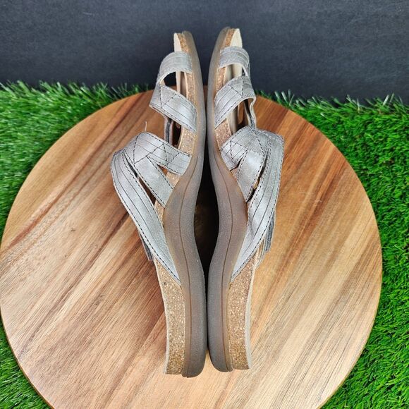 Taos Leather Premier Sandals Women's Size US 9 Gray Open Toe Straps Slides - Picture 8 of 11